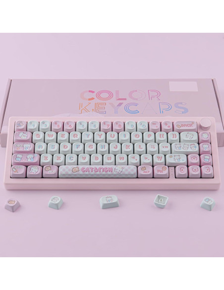 Juego de Teclas PBT Gato Bonito 140 Teclas MOA Cherry MX
