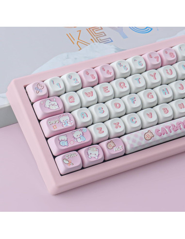 Juego de Teclas PBT Gato Bonito 140 Teclas MOA Cherry MX