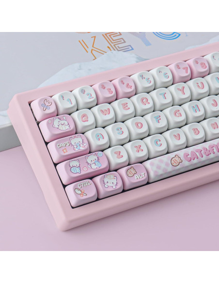 Juego de Teclas PBT Gato Bonito 140 Teclas MOA Cherry MX