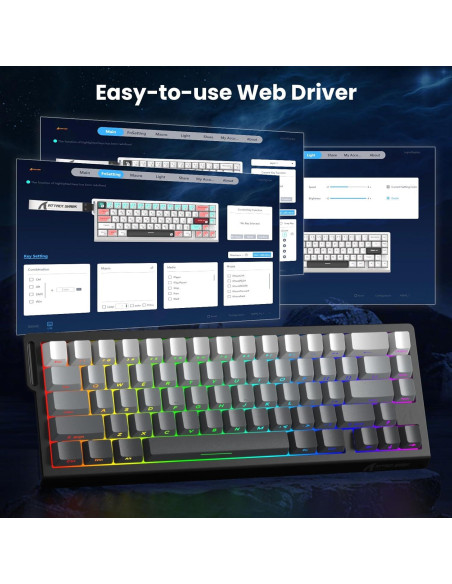 Teclado Gaming MAMBASNAKE X68 HE RGB 8000Hz Luz de Luna