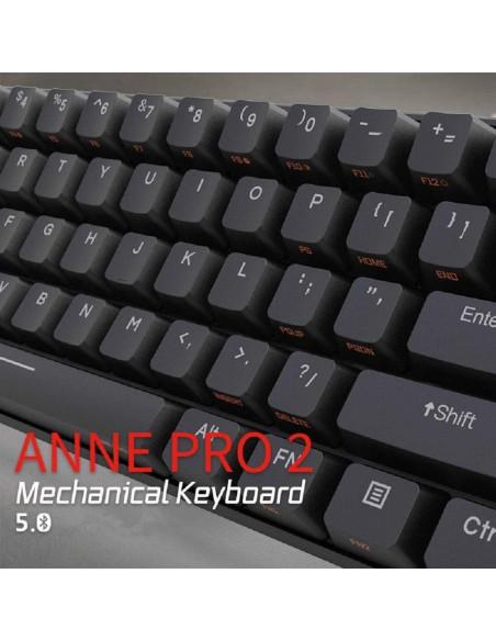 Teclado Mecánico Anne Pro 2 60% RGB Bluetooth Gateron Rojo