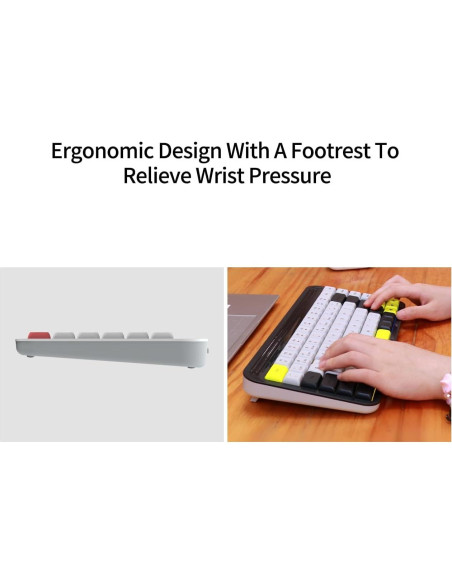 Teclado Gaming Inalámbrico S80 - 3 Modos, Silencioso, Blanco