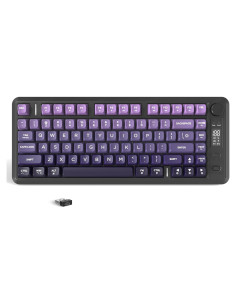 Teclado Gaming Inalámbrico FREEWOLF M75 Púrpura 82 Teclas RGB