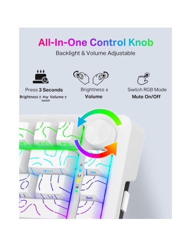 Teclado Mecánico E-YOOSO Z-82 RGB 75% Hot Swappable 81 Teclas