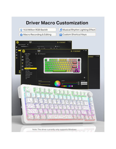 Teclado Mecánico E-YOOSO Z-82 RGB 75% Hot Swappable 81 Teclas