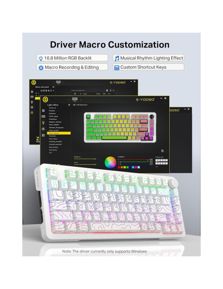 Teclado Mecánico E-YOOSO Z-82 RGB 75% Hot Swappable 81 Teclas Teclado Mecánico E-YOOSO Z-82 RGB 75% Hot Swappable 81 Teclas