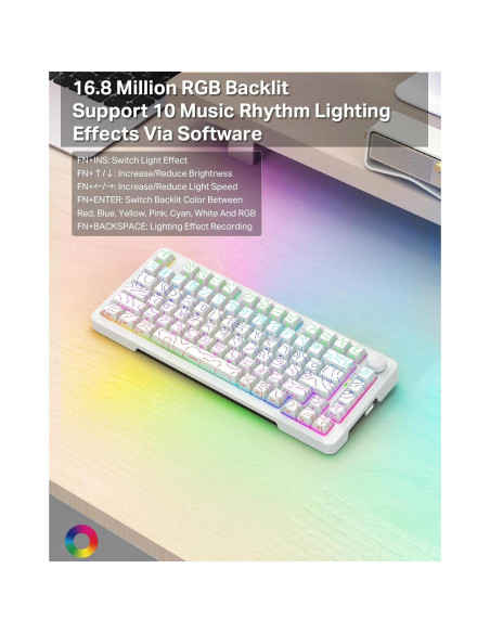 Teclado Mecánico E-YOOSO Z-82 RGB 75% Hot Swappable 81 Teclas Teclado Mecánico E-YOOSO Z-82 RGB 75% Hot Swappable 81 Teclas