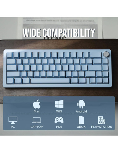 Teclado Mecánico Inalámbrico EPOMAKER Tide65 Azul 65% QMK/VIA
