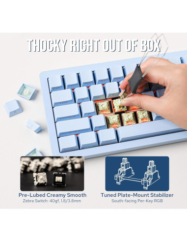 Teclado Mecánico Inalámbrico EPOMAKER Tide65 Azul 65% QMK/VIA