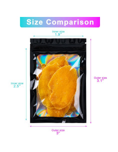 100 Bolsas Holográficas Reutilizables CADONO 7.62x7.87 cm 2