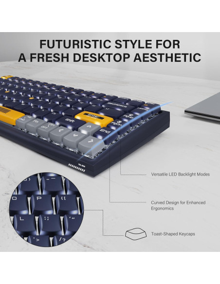 Teclado Mecánico Inalámbrico Durgod K710 84 Teclas Bluetooth