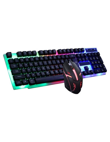 Combo Teclado y Ratón Gaming LED Sanpyl Negro 104 Teclas