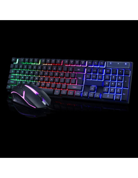 Combo Teclado y Ratón Gaming LED Sanpyl Negro 104 Teclas