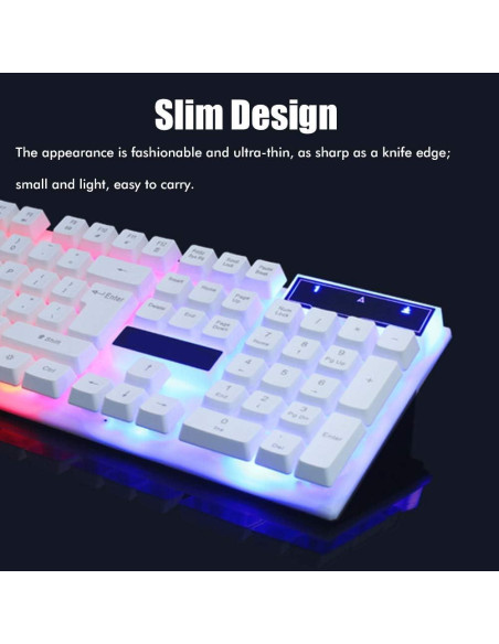 Combo Teclado y Ratón Gaming LED Sanpyl Negro 104 Teclas