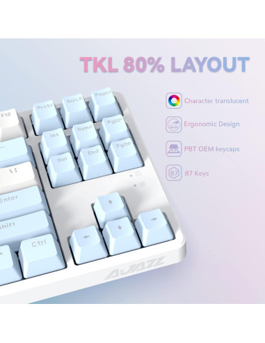 Teclado Mecánico Gaming A.JAZZ AK873 TKL 87 Teclas RGB
