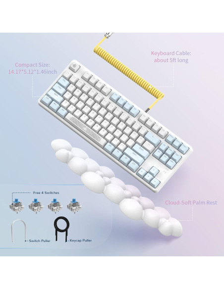 Teclado Mecánico Gaming A.JAZZ AK873 TKL 87 Teclas RGB