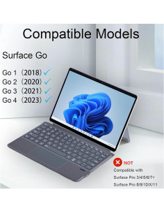 Teclado Bluetooth Dolpking para Surface Go 4/3/2/1 - Gris 2