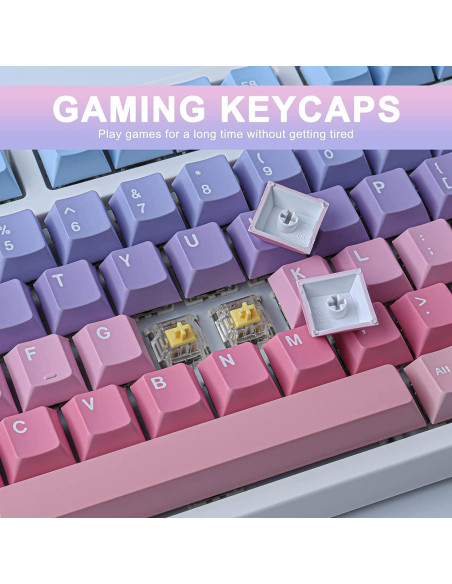 Conjunto de Teclas Mecánicas JOMKIZ PBT 129 Teclas Rosa Púrpura Conjunto de Teclas Mecánicas JOMKIZ PBT 129 Teclas Rosa Púrpura
