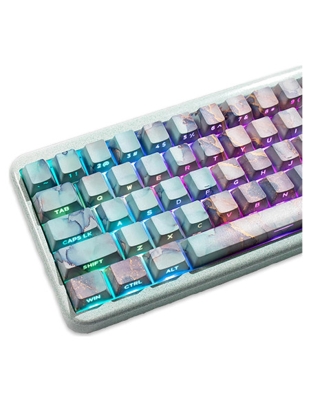 Conjunto de Teclas PBT Verde Mármol 133 Teclas Cherry Profile