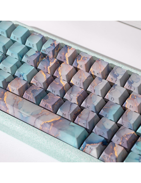 Conjunto de Teclas PBT Verde Mármol 133 Teclas Cherry Profile