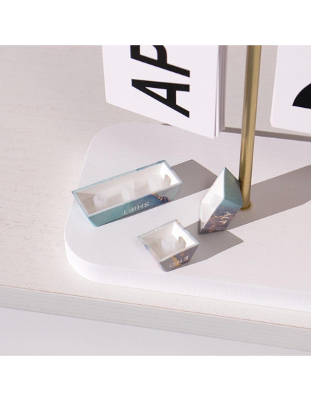 Conjunto de Teclas PBT Verde Mármol 133 Teclas Cherry Profile