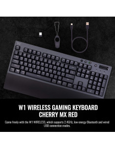 Teclado Gaming Inalámbrico Thermaltake W1 Cherry MX Rojo 2
