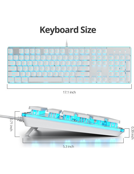 Teclado de máquina de escribir 104 teclas FS SHOP Retroiluminado