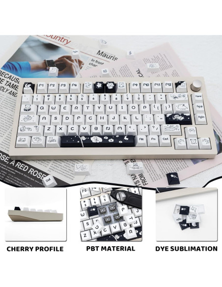 Juego de Teclas PBT 151 Teclas GEKUCAP Tema Osos Cherry