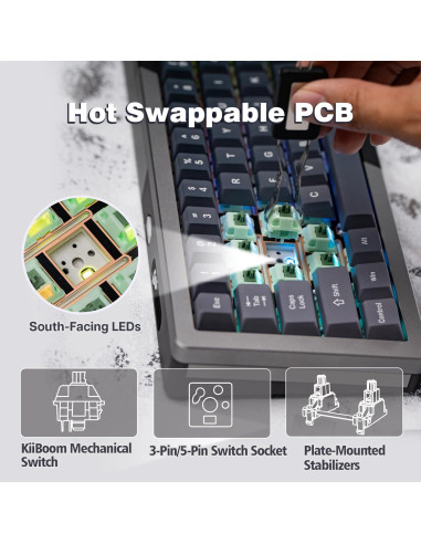 Teclado Mecánico KiiBoom Loop 65% Inalámbrico RGB USB-C