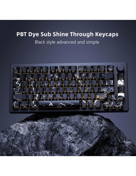 Teclas PBT Womier 136 Teclas Brillantes Negro Azul