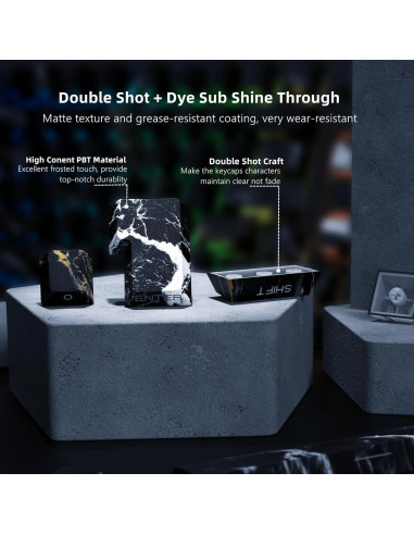 Teclas PBT Womier 136 Teclas Brillantes Negro Azul