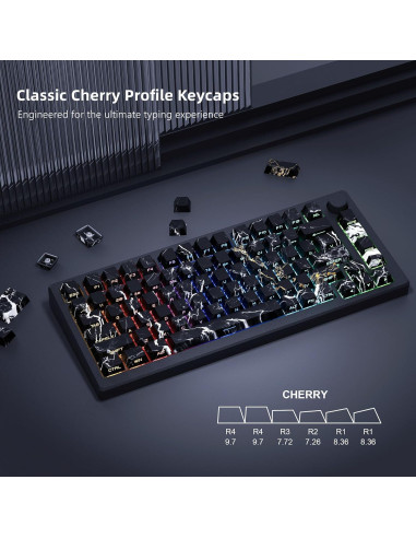 Teclas PBT Womier 136 Teclas Brillantes Negro Azul