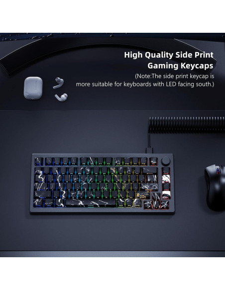 Teclas PBT Womier 136 Teclas Brillantes Negro Azul