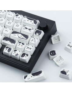 Conjunto de Teclas PBT 135 Gato Negro y Blanco Tyrixki 2