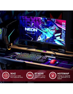 Teclado Mecánico Hotswap HK Gaming GK80 TKL RGB 87 Teclas 2