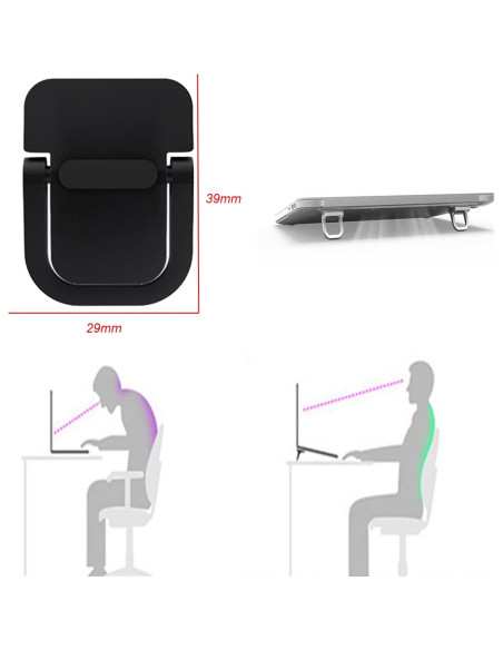 Soporte Mini para Laptop LiPang - 2 Piezas, Aluminio, Negro