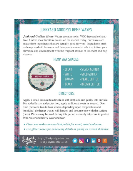 Cera de Cañamo Junkyard Goddess 113 g - Pulidor Natural Lavanda