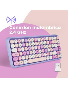 Set de Teclado y Ratón Inalámbrico Perixx PERIDUO-713PP Morado 2