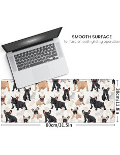 Alfombrilla de Ratón Grande MIEPOS Bulldog Francés 80x30cm 2