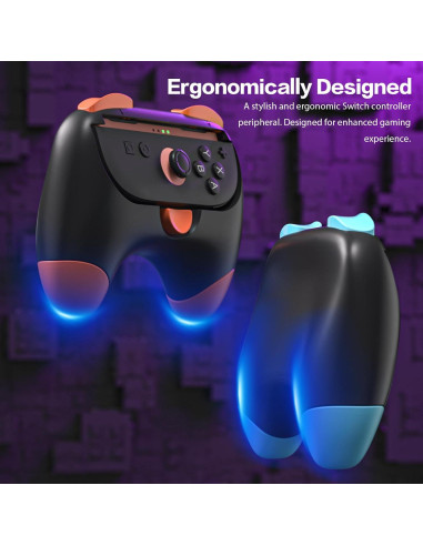 Agarraderas Ergonómicas HeatFun para Joy-Con Switch 2 - Negro