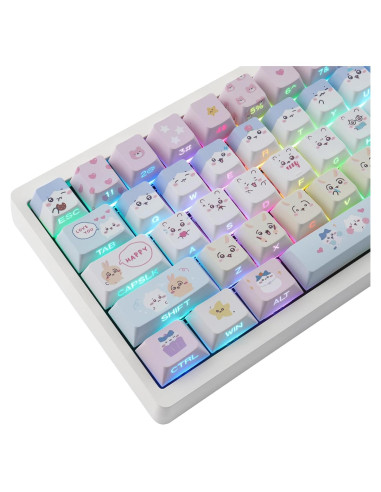 Conjunto de Teclas Kawaii PBT Tyrixki 136 Teclas Cherry MX