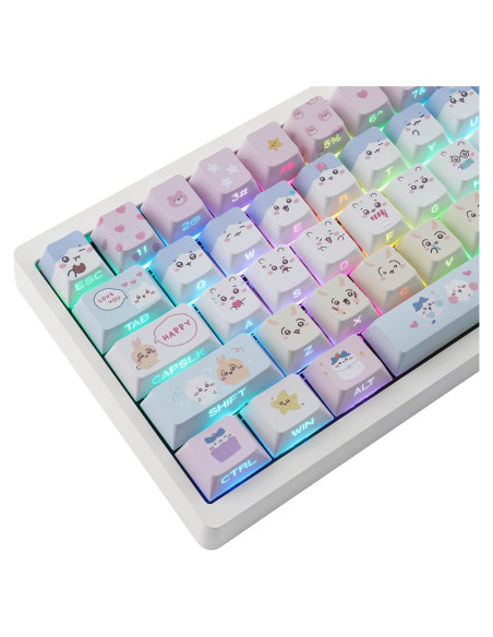 Conjunto de Teclas Kawaii PBT Tyrixki 136 Teclas Cherry MX