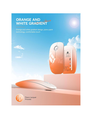 Ratón Inalámbrico RAPIQUE R306 Naranja Degradado 1600 DPI