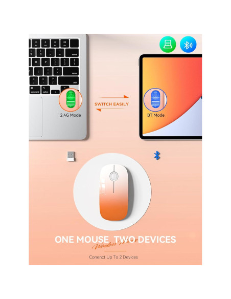 Ratón Inalámbrico RAPIQUE R306 Naranja Degradado 1600 DPI