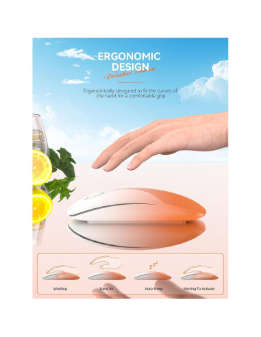 Ratón Inalámbrico RAPIQUE R306 Naranja Degradado 1600 DPI