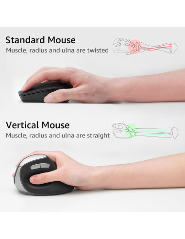 Ratón Vertical Ergonómico Rapoo EV250 Inalámbrico 800-1600 DPI