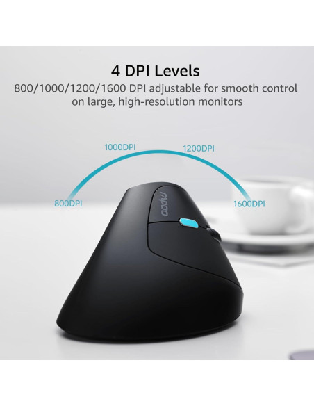 Ratón Vertical Ergonómico Rapoo EV250 Inalámbrico 800-1600 DPI