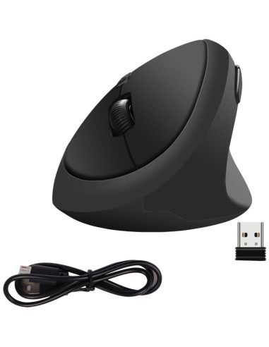 Ratón Inalámbrico Ergonómico Super Space 1600 DPI Negro