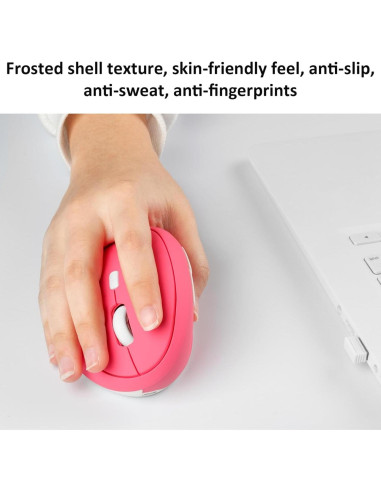 Ratón Vertical Inalámbrico Ergonómico Thanice Rosa 1600 DPI
