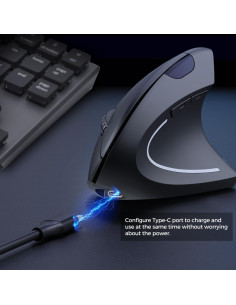 Ratón Inalámbrico Vertical Ergonómico AVMTON 6 Botones Verde 2